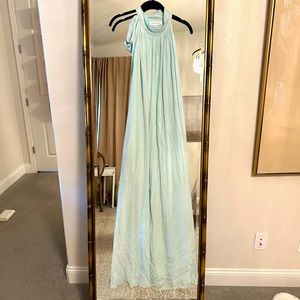 Something Navy, size S, Seafoam, tie neck maxi, sleeveless high neck beach dress